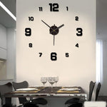 horloge murale moderne minimaliste aiguille acrylique noir blanche adhésif chambre salon