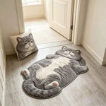 tapis gris blanc chaton 3d doux moelleux salon chambre décoratif polyester polarisée