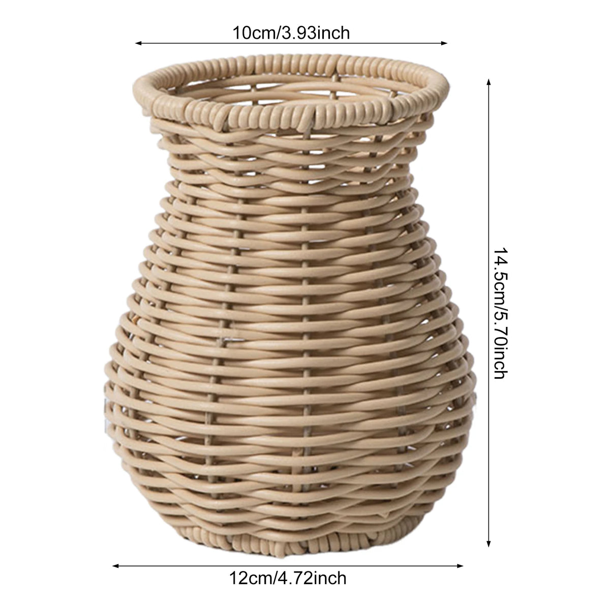 vase rotin tressé main beige clair décoration maison fleurs séchées traditionnel effet chic