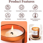 bougies parfumées marron translucides couvercle bambou moderne minimaliste étiquette souhaits flask huiles essentielles