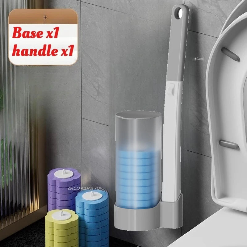 brosse toilette jetable bleu violet moderne rangement salle bain hygiène nettoyage durable chambre