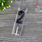 bougies numériques anniversaire noires décoration gâteau moderne adhésif