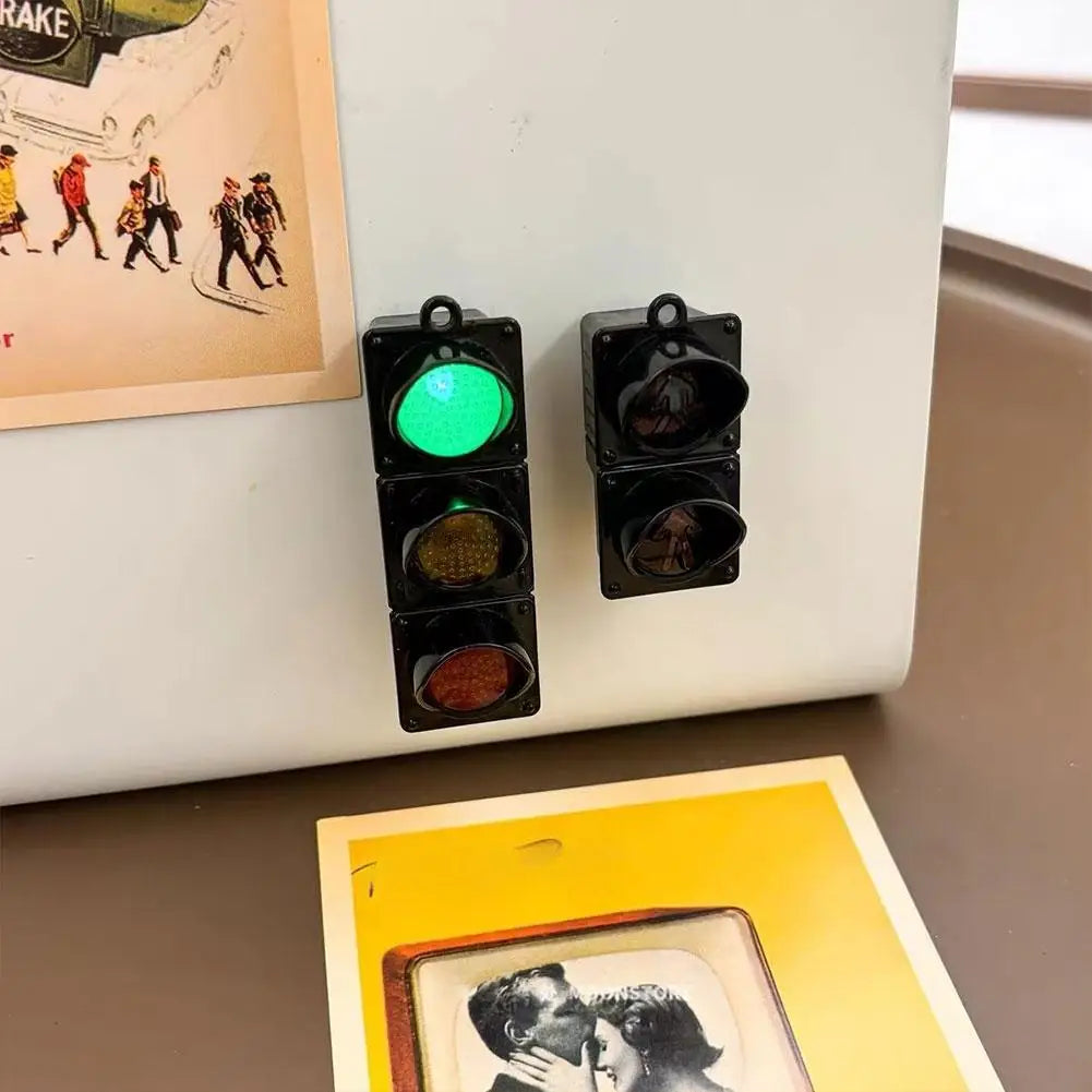 miniatures feu circulation aimantées noir vert rouge modernes réaliste decoration maison autocollants