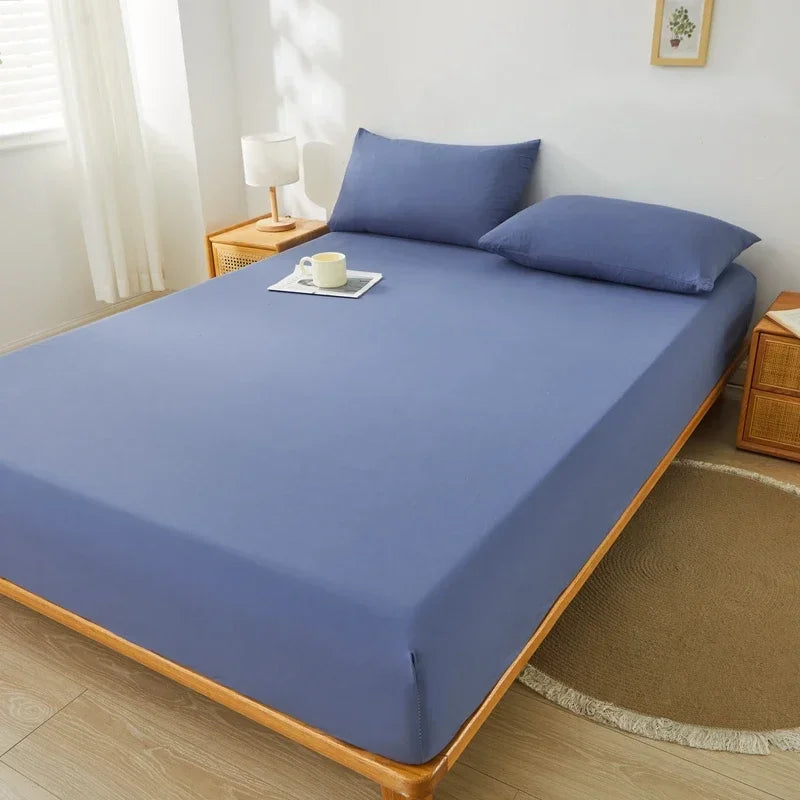 housse matelas gris uni extensible anti acariens lit double coton polyester moderne