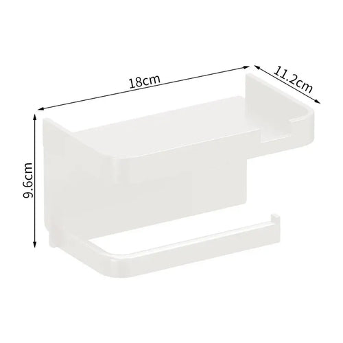 support rangement mural moderne noir blanc rangement papier toilette porte montre telephone