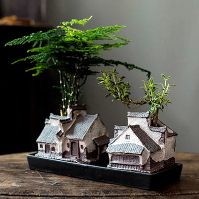 Pot de fleur en céramique style chinois pour micro-paysage intérieur