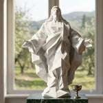 statue jésus christ blanc géométrique moderne ornement religieux artistique table