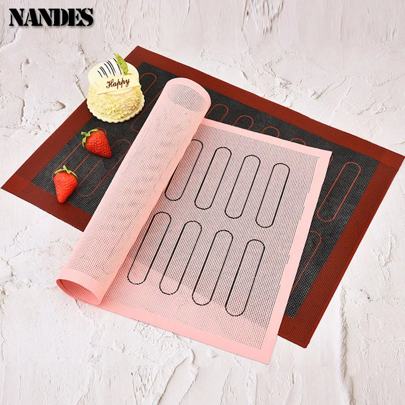 tapis cuisson silicone antiadhésif rose noir moderne cuisine pâtisserie environnement