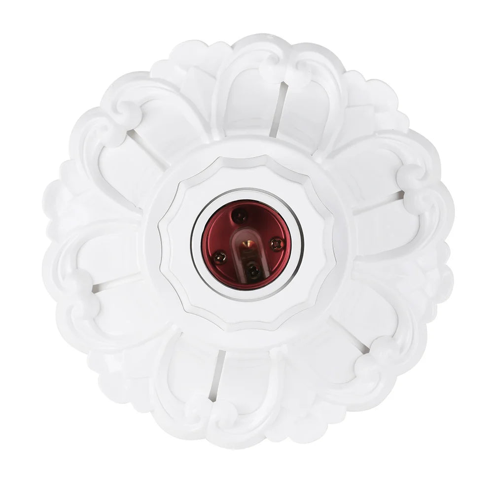 socle lampe argenté ornements floraux classique douille e27 e26 vintage support plafonnier décoration rétro