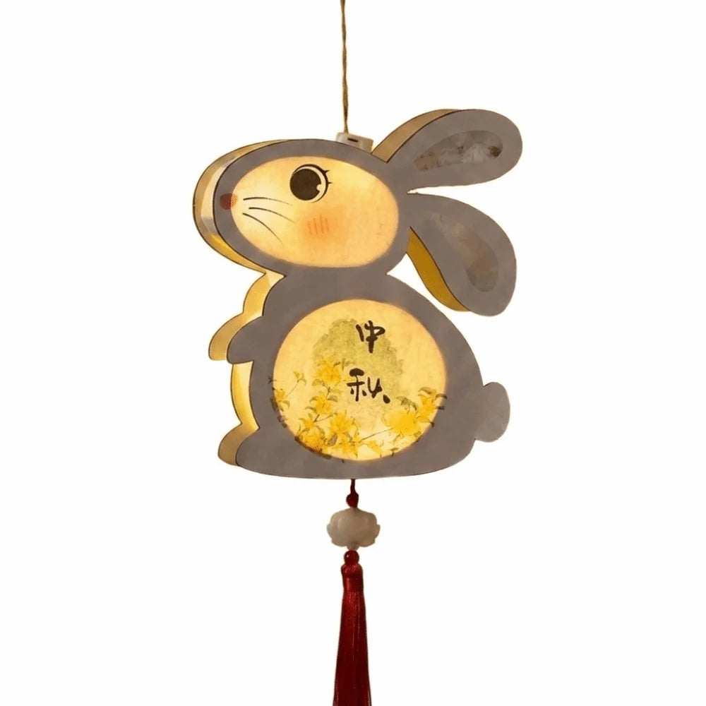 lampe décorative artisanale lapins dessins animés motifs floraux cordelette pompon opaques multicolores fête anniversaire