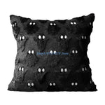 housse coussin halloween fantômes plush noir motif blanc texture veloutée respectueux environnement taie d'oreiller