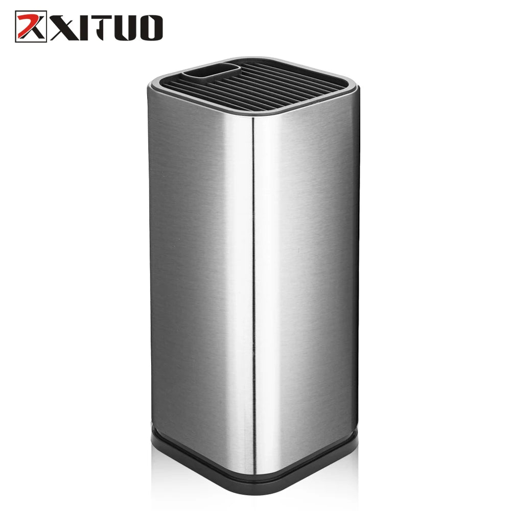 porte couteaux acier inoxydable durable moderne argenté lisse brillant stockage couteaux cuillères pince cuisine