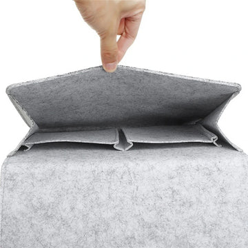 sac rangement gris feutre pliable rangement moderne poche centrale arrièreversible salon