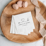 serviettes jetables mariage anniversaire animal compagnie initial lettre cœur blanc minimaliste