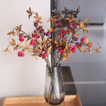 décoration intérieure bouquet artificiel feuilles baies rouge orange naturel rustique