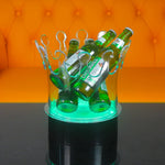 support bouteilles transparent moderne couronne led rechargeable bouteilles bière table bar champagne vin