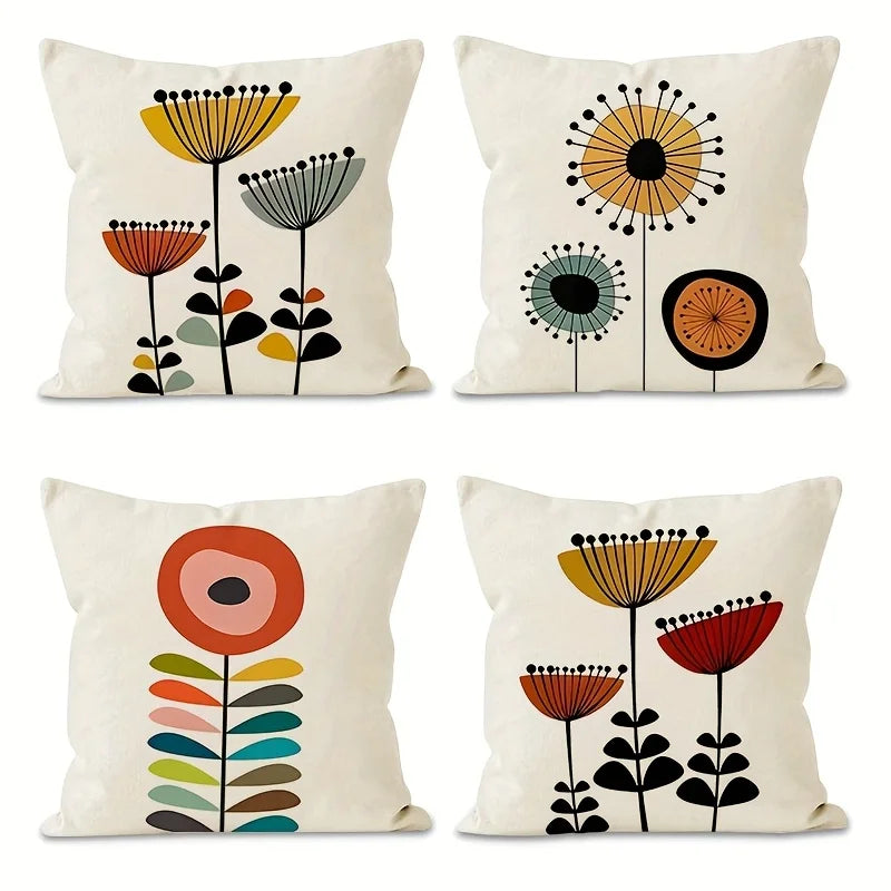 coussins décoratifs modernes motif floral multicolore 100 polyester pièces machine laver 35x35cm 40x40cm 45x45cm