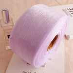 ruban voile polyester double face blanc rose pâle bleu clair mariage artisanal élégant plissé