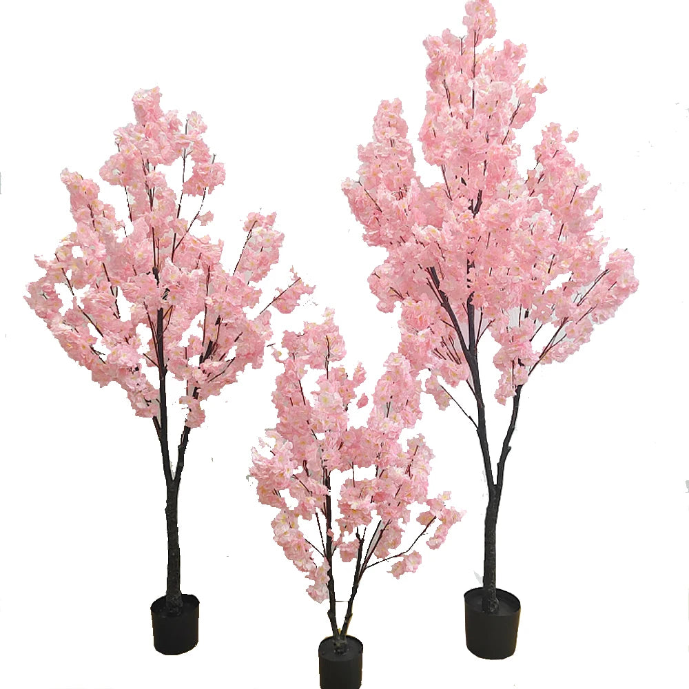 décoration mariage arbre fleurs cerisier artificiel branches noires rose
