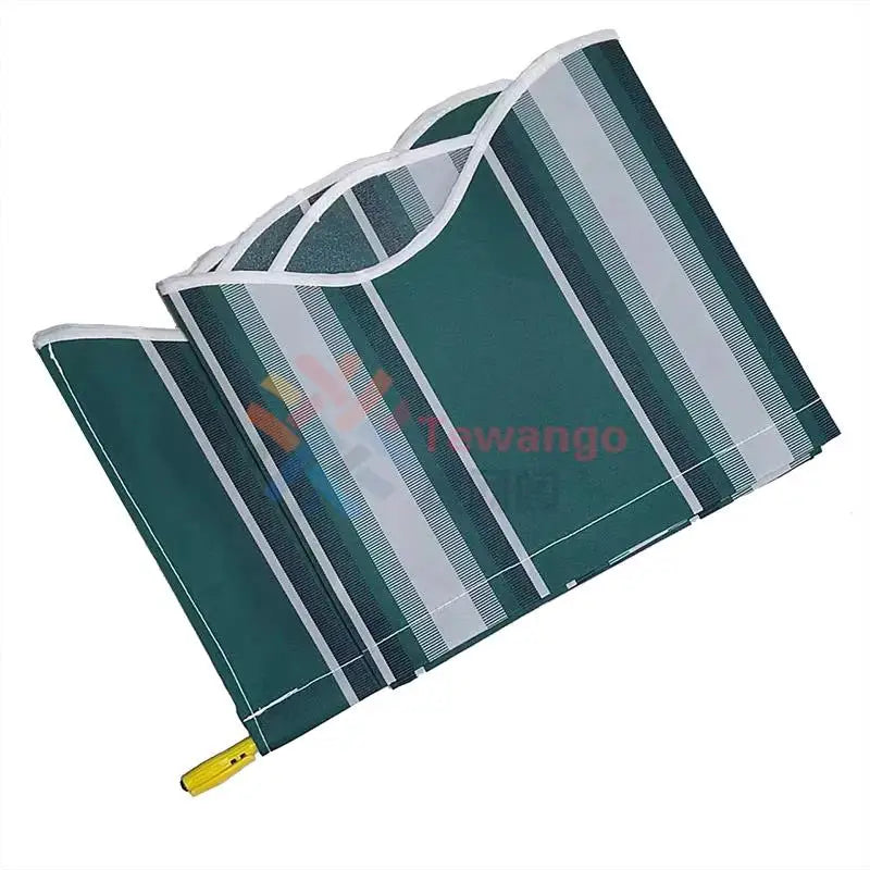 toile d'ombrage rayée moderne vert blanc imperméable clips inclusion poly enduit pu