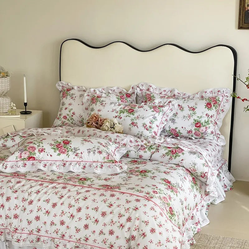 Drap en coton de la parure de lit 4 pièces