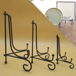 support assiettes noir spirale moderne boutons pieds différentes tailles assiettes compatible présentoir