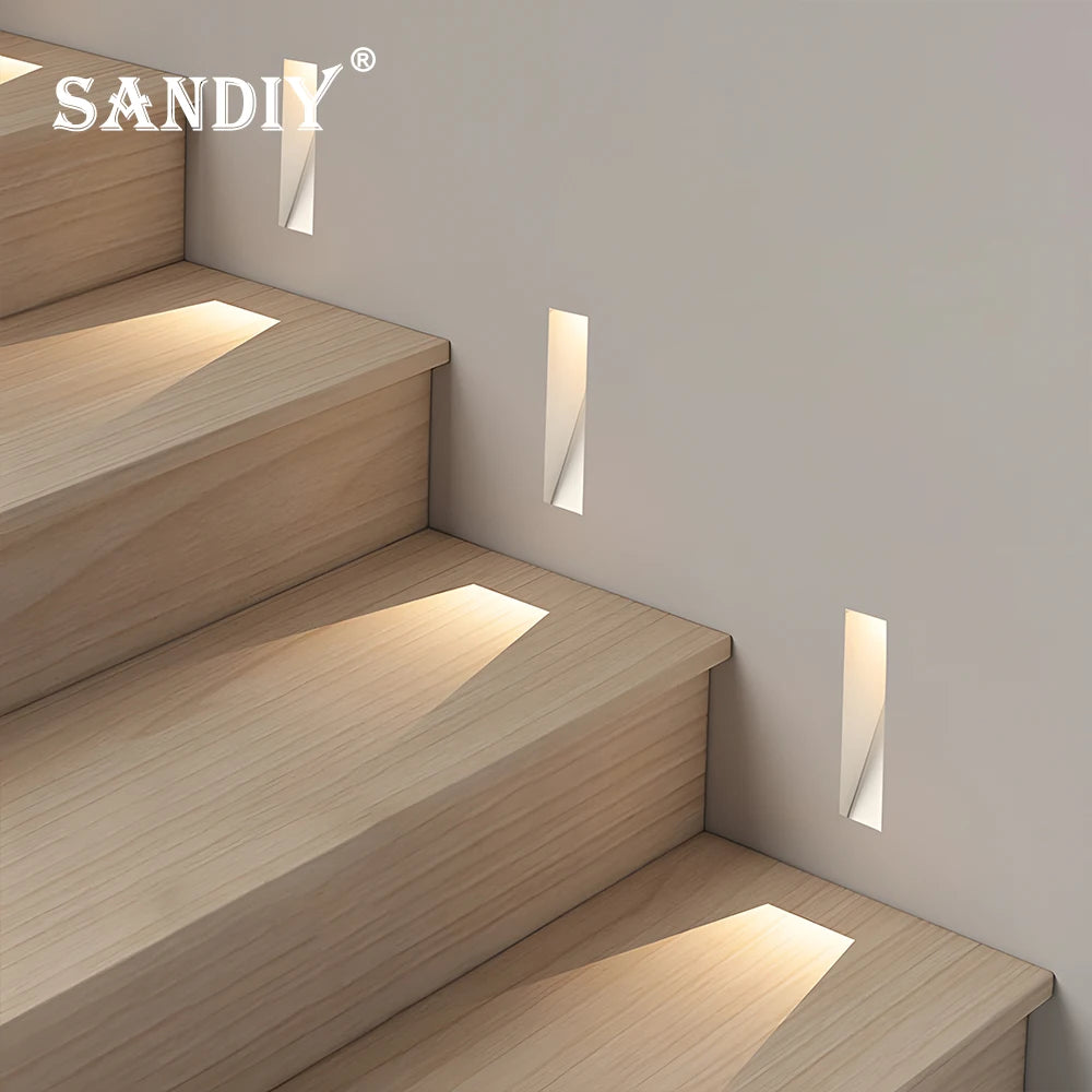 applique murale led encastrée détecteur mouvement blanc moderne éclairage escalier couloir cuisine intérieur