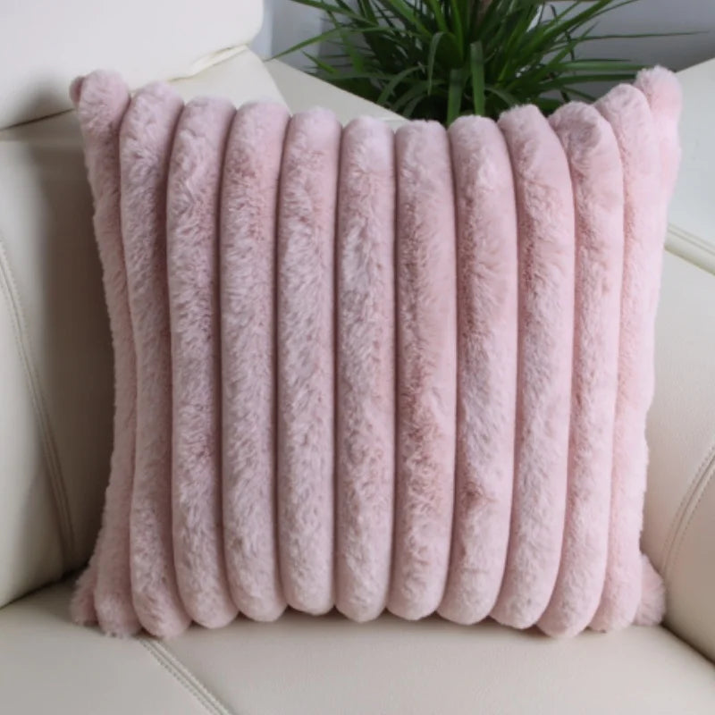 taie d'oreiller moderne rayée coussin plush blanc respectueux environnement simple hospitalière 45x45cm