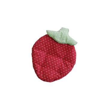 coussin protection tasse moderne pois blanc feuille verte rouge blanc rose