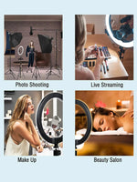lampe anneau led blanc moderne trépied tête sphérique support téléphone