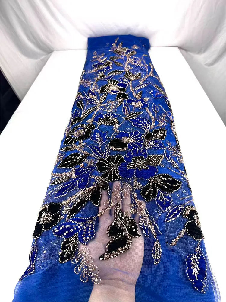 tissu dentelle fleurs broderie paillettes polyester coton mariage translucide violet bleuclair rouge gris marron