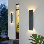 applique murale moderne led ip65 18w 41cm 24w 61cm noir aluminium