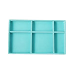 présentoir bijoux boîte turquois velours moderne pendentifs boucles d'oreilles rangement organisation plateau