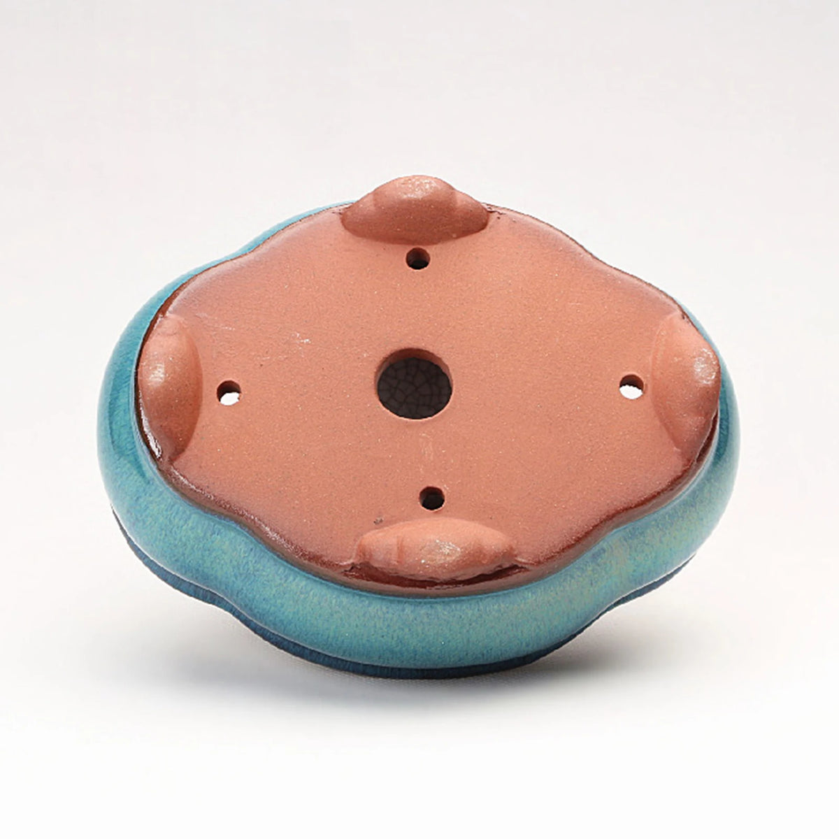 cache pot céramique bleu translucide classique plante verte décoration maison