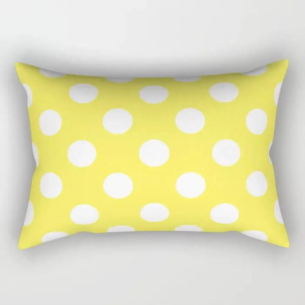 taies d'oreiller géométriques jaunes blanches modernes polyester 30x50cm minimaliste coussins rectangulaires motifs triangles losanges
