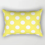 taies d'oreiller géométriques jaunes blanches modernes polyester 30x50cm minimaliste coussins rectangulaires motifs triangles losanges