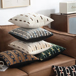 housse coussin velours géométrique ivory coffee vert gris moderne 45x45cm decoration salon chambre