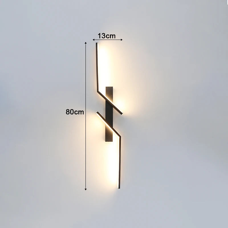 lampe murale led moderne 100cm noir interrupteur éclairage ambiance chambre salon