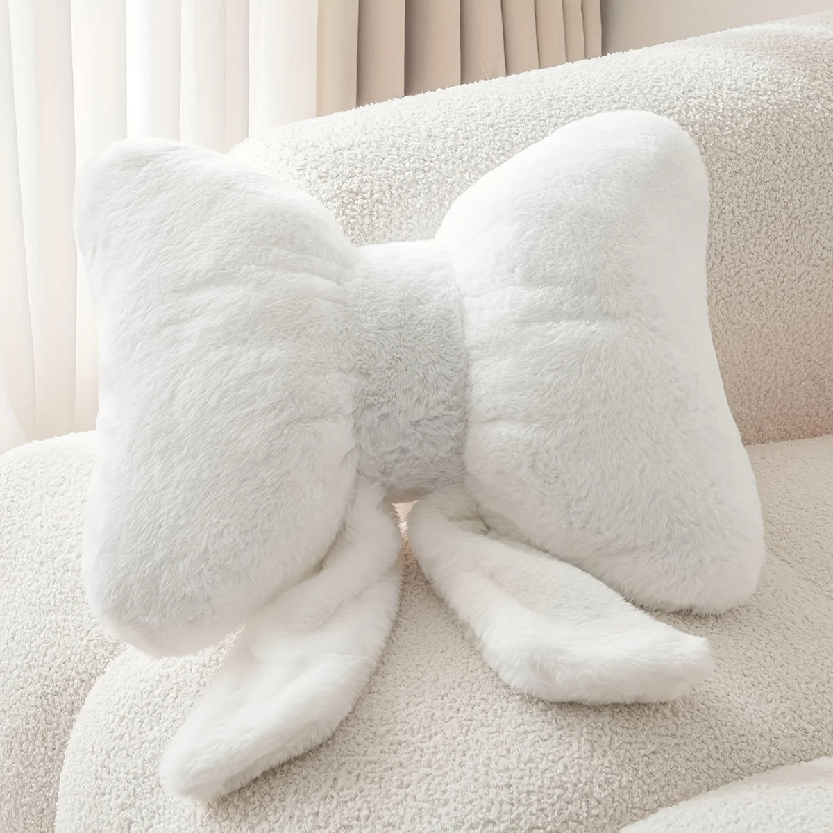 coussin forme nœud papillon rose clair doux polyester coton moderne halloween noël décoration cadeau