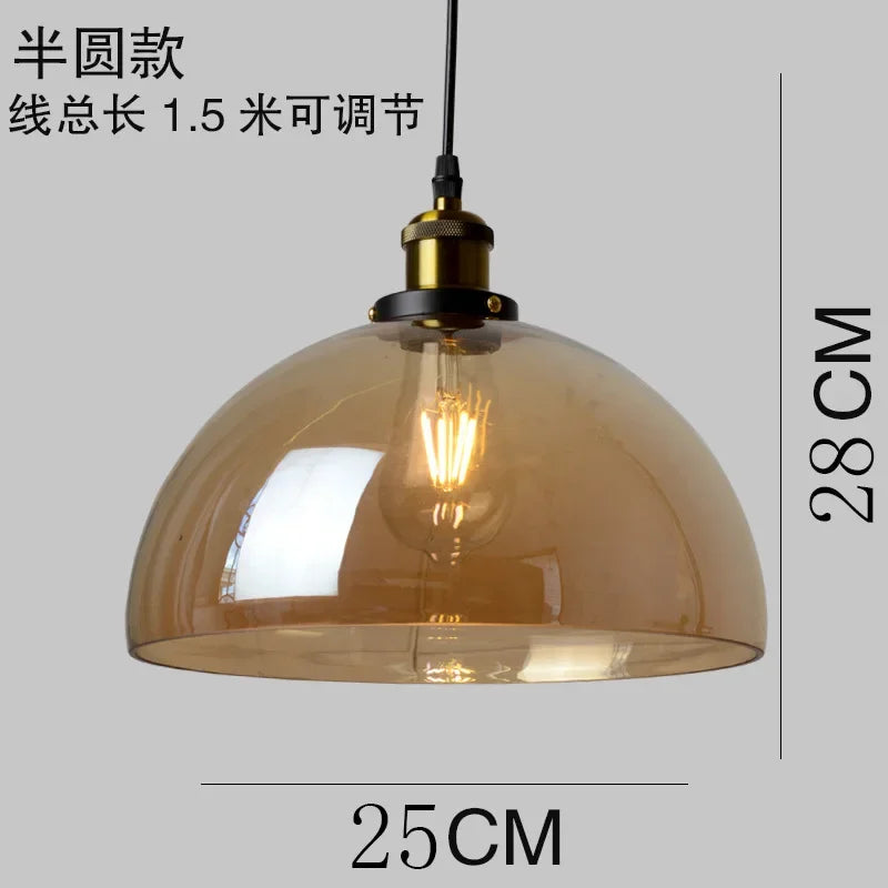 suspension lumineuse industrielle vintage verre transparent doré filaire 90 260V 249 2000lm