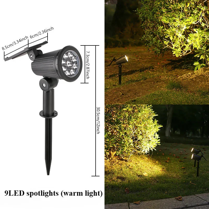 projecteur solaire led extérieur moderne noir jaune blanc waterproof ip65 lithium