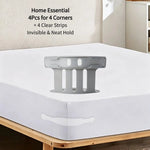 fixateurs draps adhésifs réutilisables blanc gris modernes bandes adhésives chambre lit