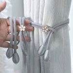 ruban rideaux blanc tissé noeuds décoratifs classique élégant anneau métallique decoration maison
