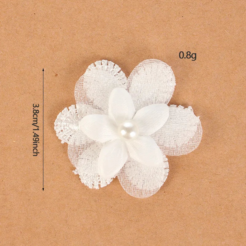 appliques decoratives dentelle blanche fleurs papillons broderie fine mariage decoration 20 pieces translucent