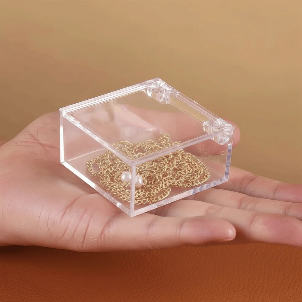 boîte carrée transparente moderne boîte empilable plastique acrylique rangement cosmétique minimaliste