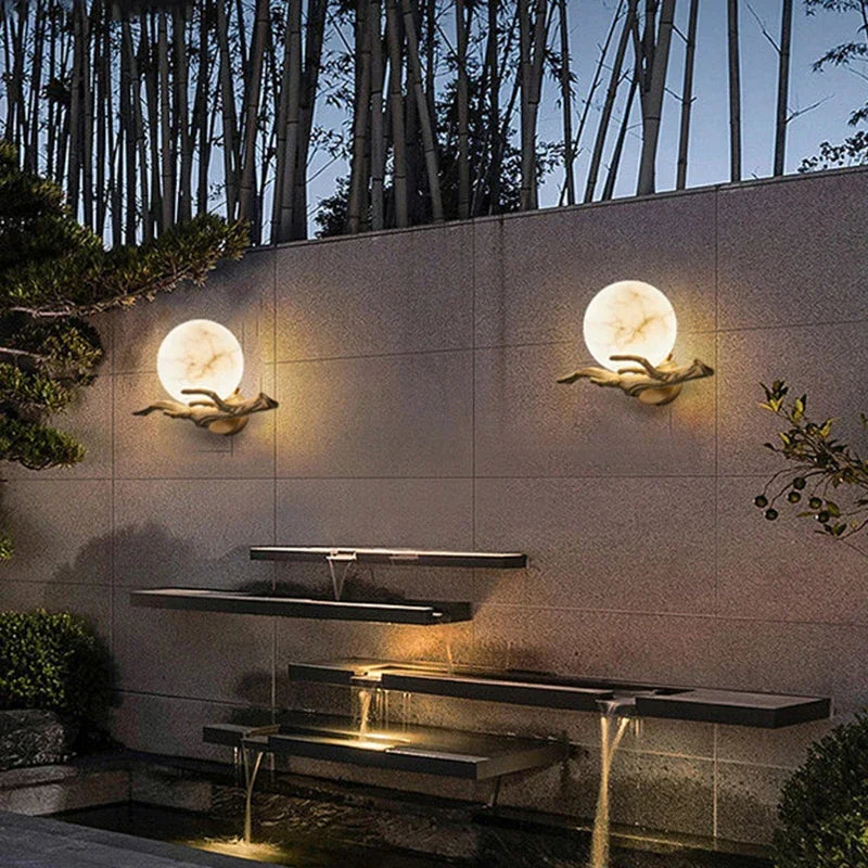 lampe murale led marbre moderne blanc doré imperméable branchée l’acier inoxydable