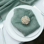 serviettes table bleu rose vert texture lin naturelle classique rustique bord effiloché