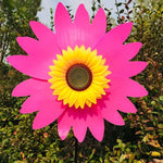 décoration jardin éolienne fleur couleurs vert rouge jaune bleu violet moderneextérieur fixe tringle
