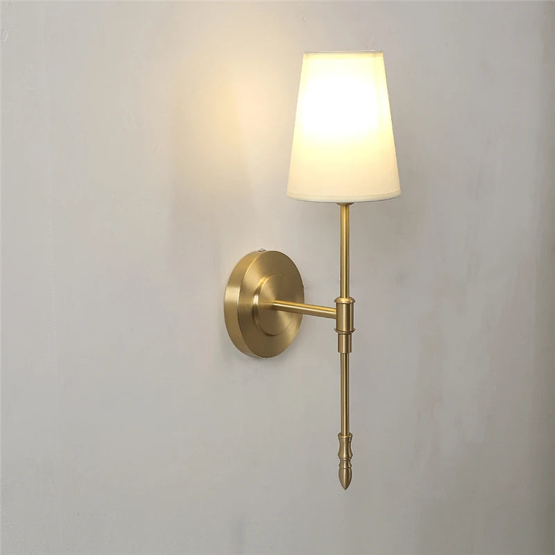 appliques murales modernes abat jour tissu led or blanc gris bleu jaune minimaliste fixées