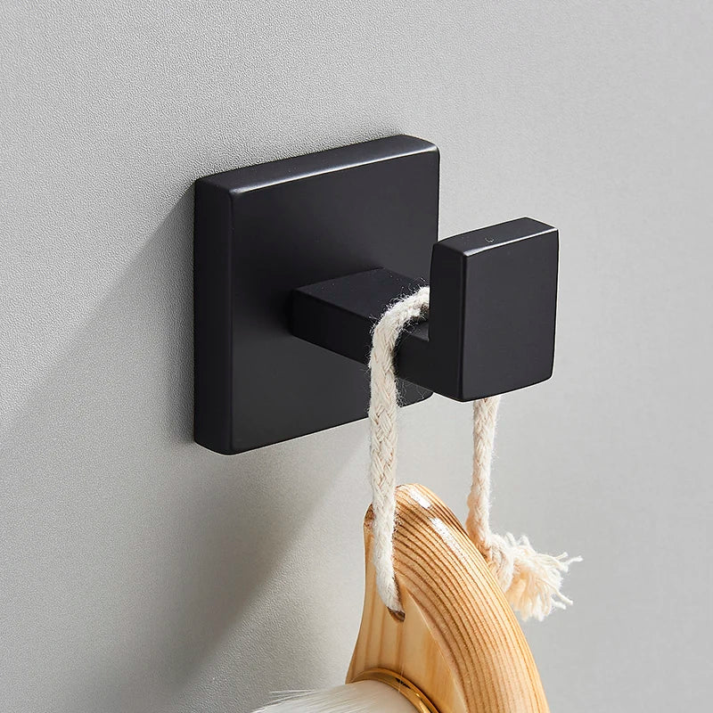 accessoires salle bain ensemble porte serviettes rouleau papier toilette doré moderne minimaliste fixations inclusées